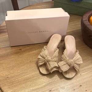 Loeffler Randall Beige Bow Mules